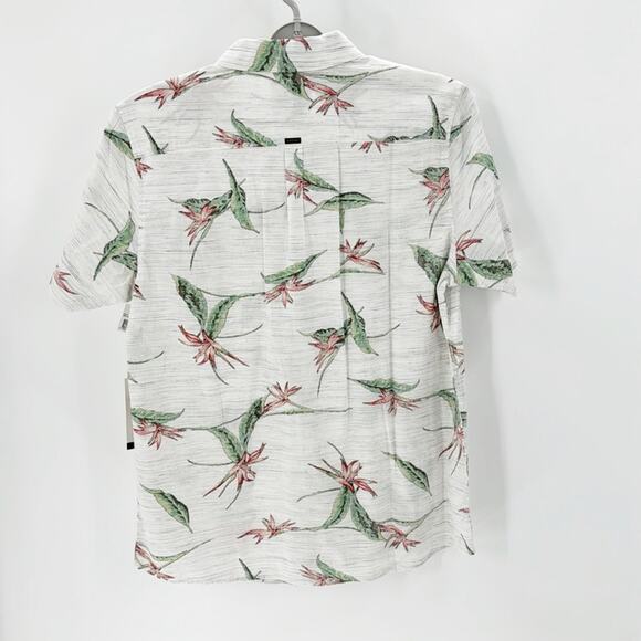 Rip Curl short sleeve button down tropical print cotton beach summer size L - Picture 2 of 9